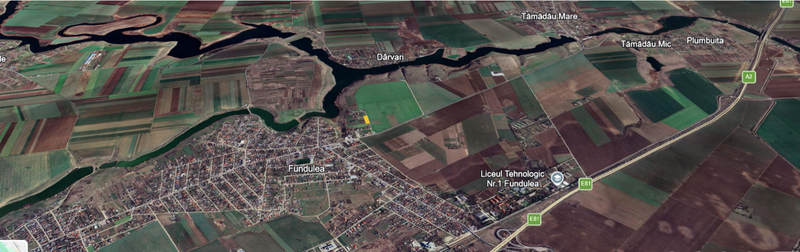 Fundulea Teren 1000 mp   25 min Bucuresti Deschidere 55m